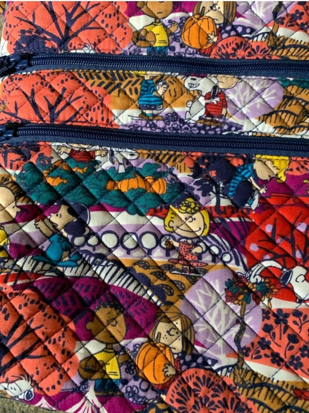 Vintage Snoopy Peanuts Vera Bradley Rare Fall Quilted Crossbody Bag